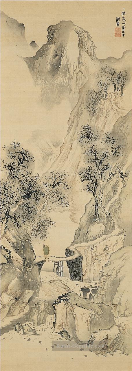 Landschaft mit einem einsamen Reisenden 1780 Yosa Buson Japanisch Ölgemälde